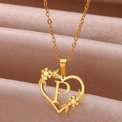 Custome Gold Initial Necklace