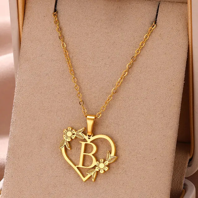 Custome Gold Initial Necklace