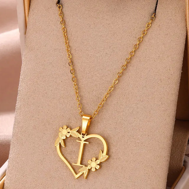 Custome Gold Initial Necklace