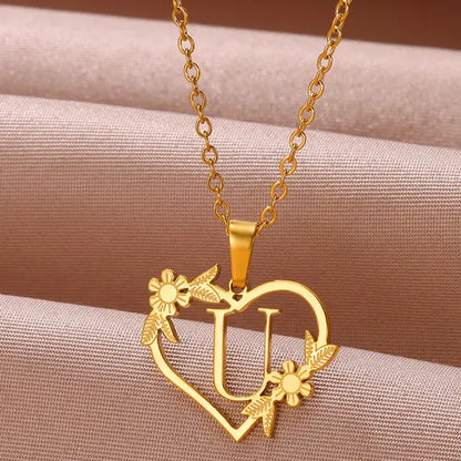 Custome Gold Initial Necklace