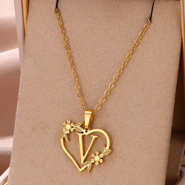 Custome Gold Initial Necklace