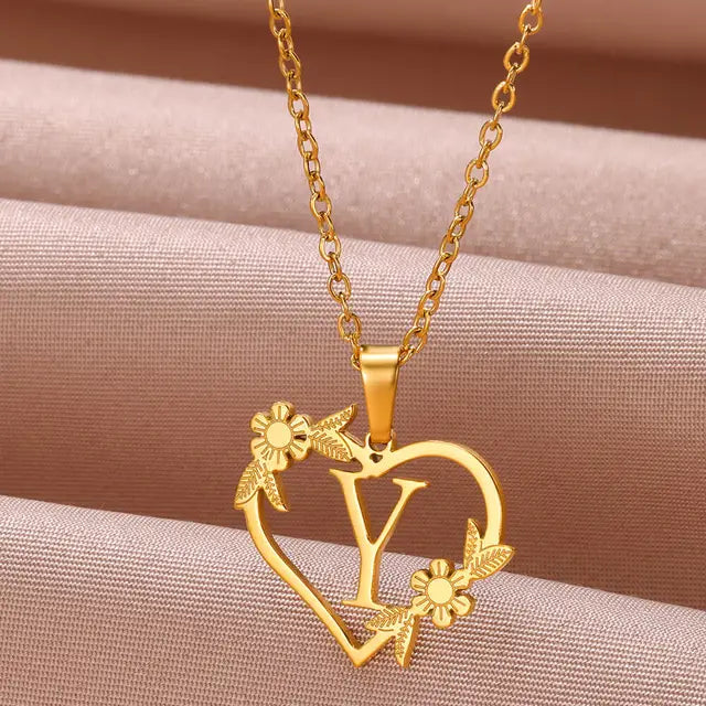 Custome Gold Initial Necklace