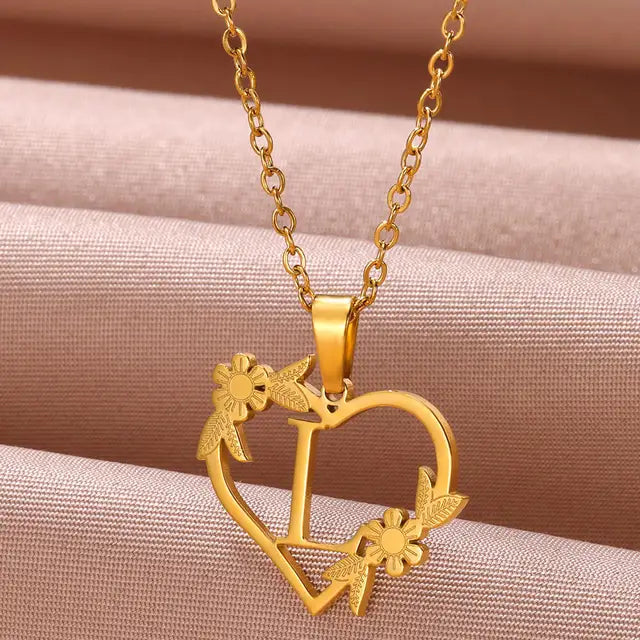 Custome Gold Initial Necklace