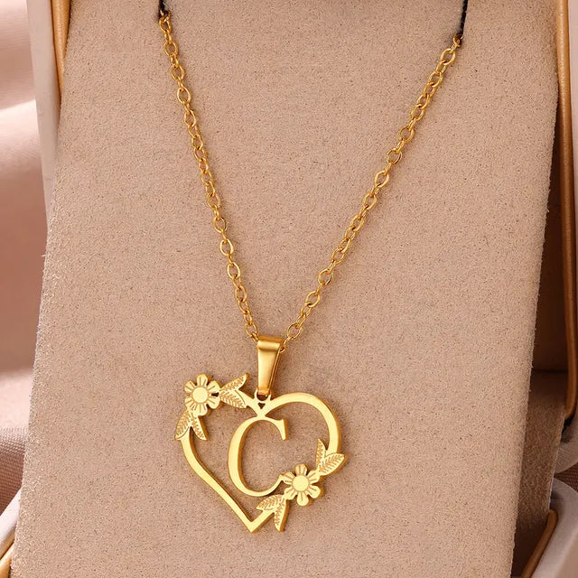 Custome Gold Initial Necklace