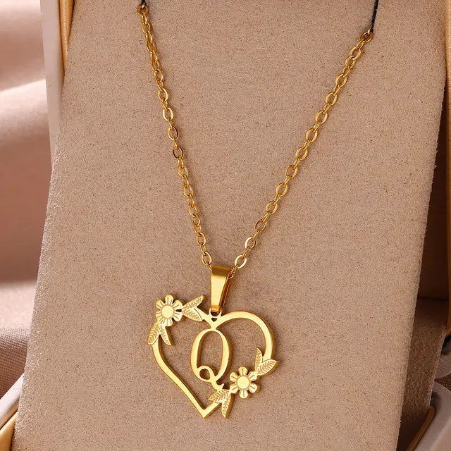 Custome Gold Initial Necklace