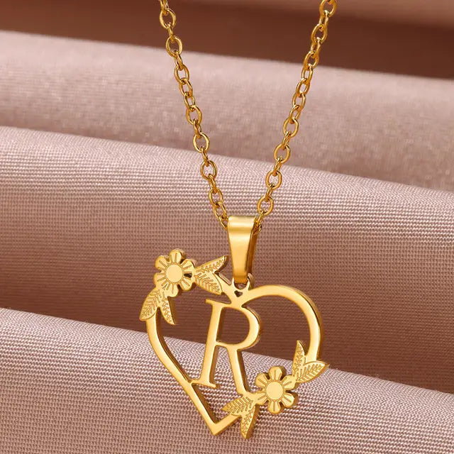 Custome Gold Initial Necklace