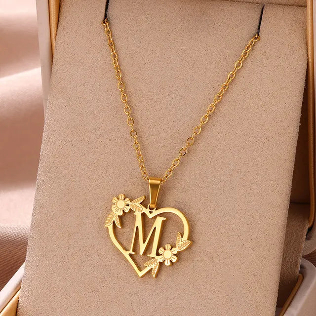 Custome Gold Initial Necklace