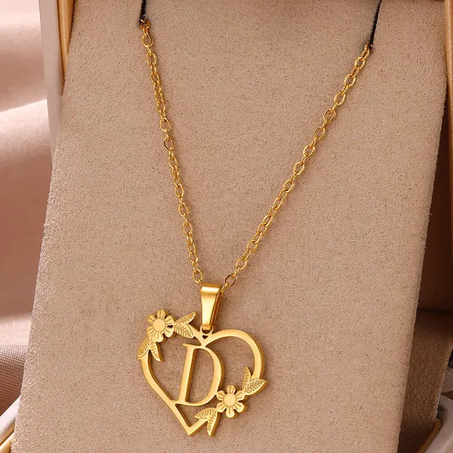 Custome Gold Initial Necklace