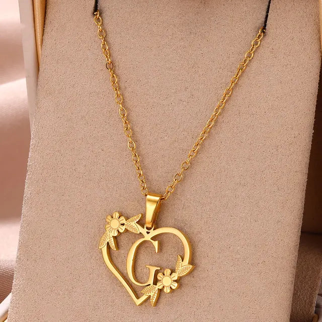 Custome Gold Initial Necklace