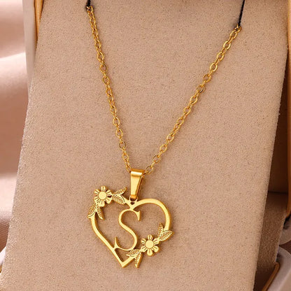 Custome Gold Initial Necklace