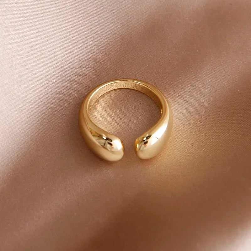 Gold Water Drop Rings