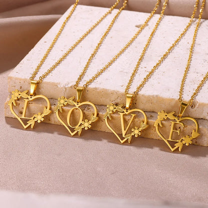 Custome Gold Initial Necklace