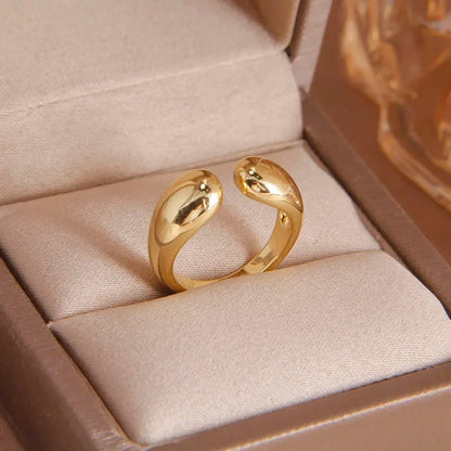 Gold Water Drop Rings